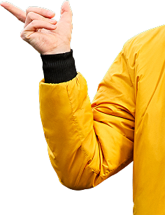 Hand from background